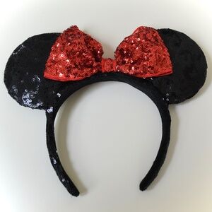 Disney World Minnie Mouse Sequin Bow Adult Headband